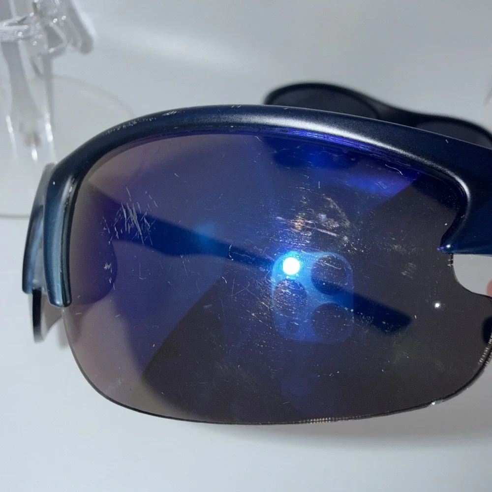 2 pairs Piranha Authentic Polarized Sport Sunglasses UV400 Black & Blue Wrapped